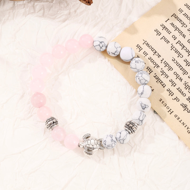 Genuine Quartz and Turtle Healing Bracelet