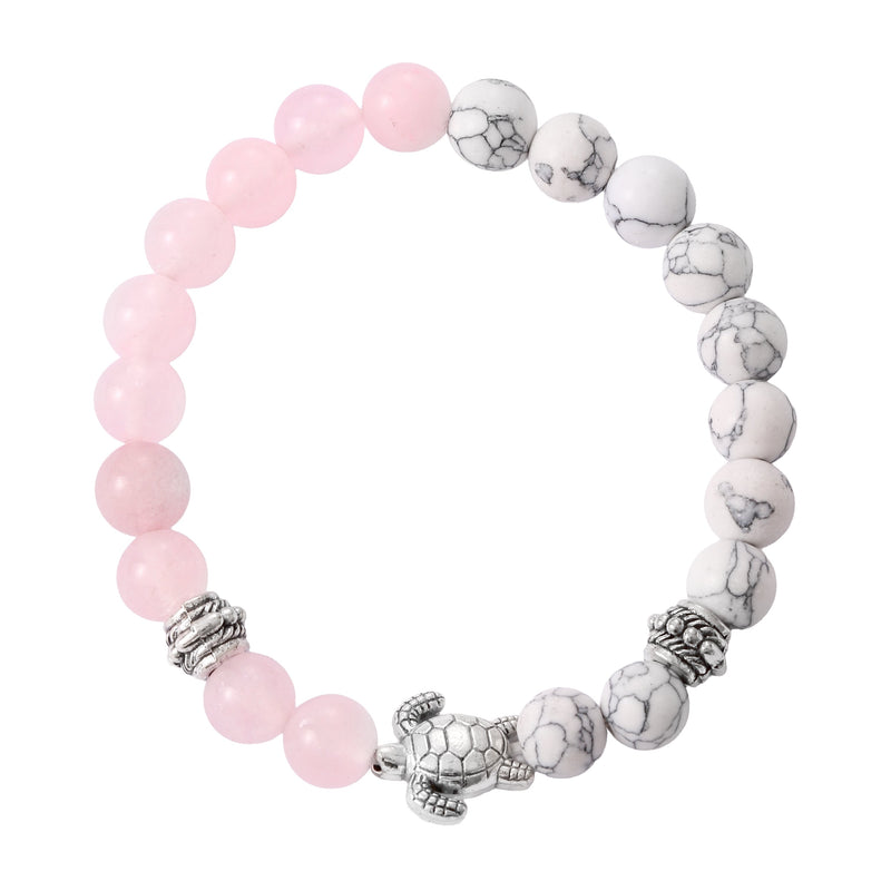 Genuine Quartz and Turtle Healing Bracelet