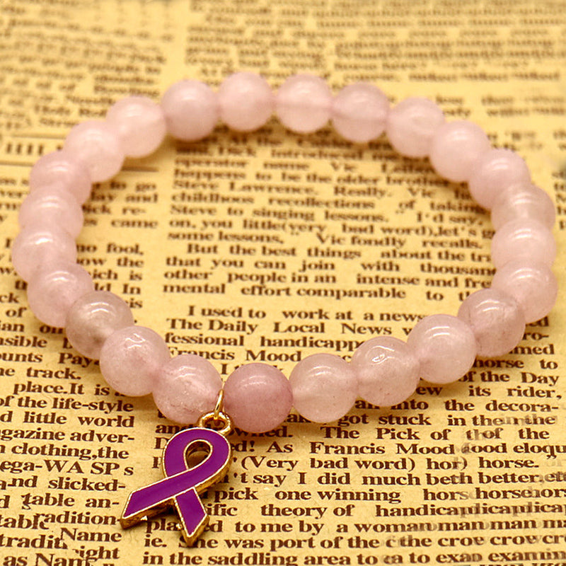Breast Cancer Awareness Pink Quartz Bracelet