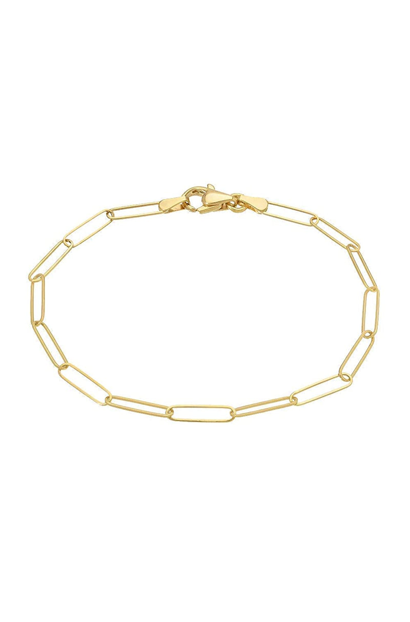 14K Gold Paper Clip Bracelet