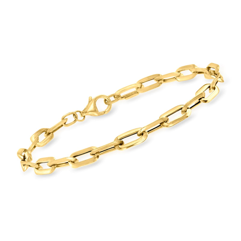 14K Gold Paper Clip Bracelet