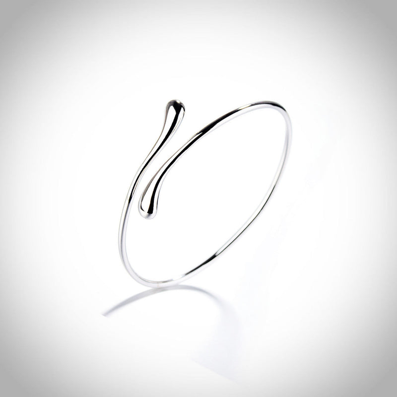 14K Gold Water Drop Bangle Bracelet