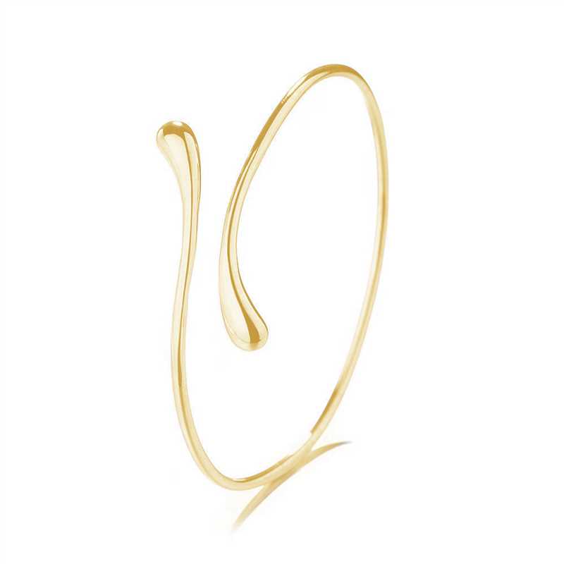 14K Gold Water Drop Bangle Bracelet