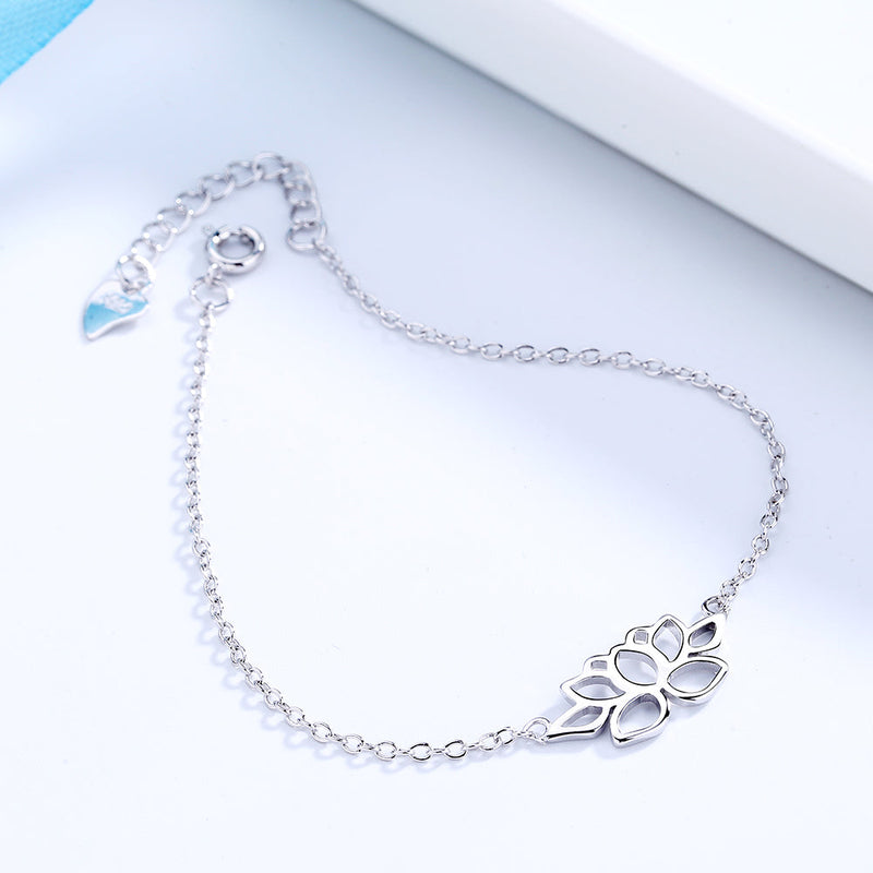 Sterling Silver Lotus Flower Bracelet