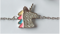 Sterling Silver Unicorn Bracelet with crystals