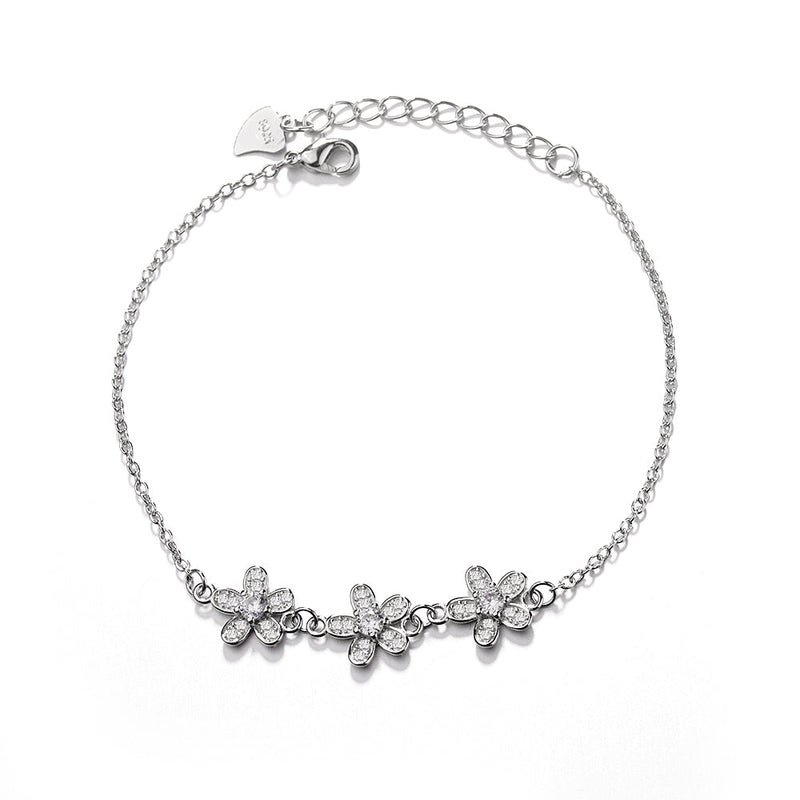 14K Gold Crystal Flower Power Adjustable Bracelet