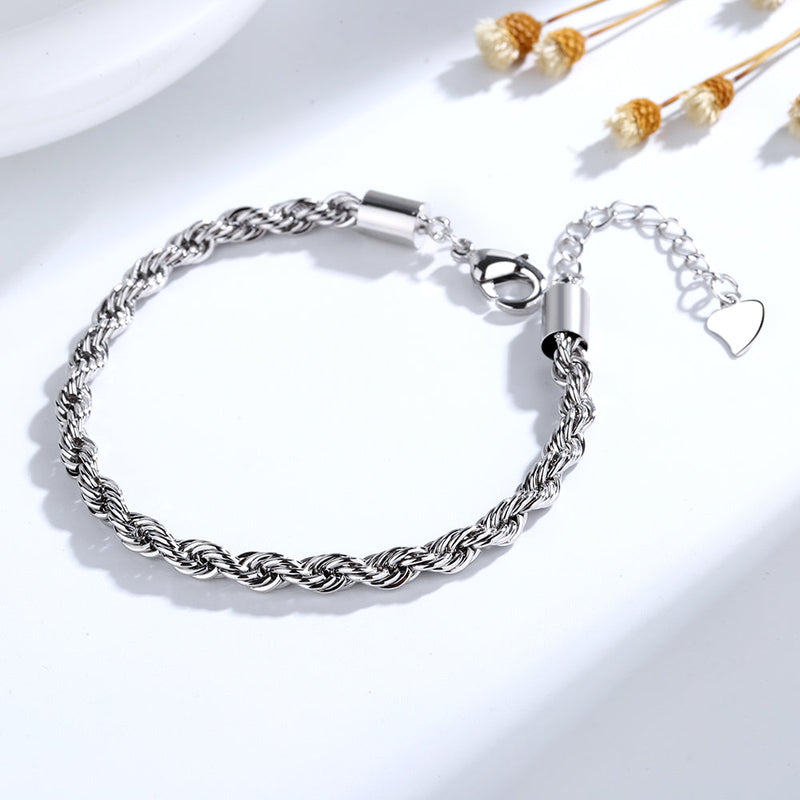 925 Sterling Silver Rope Chain Bracelet