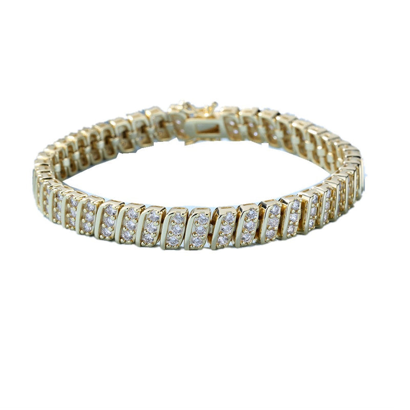 18K Gold Simulated Diamonds Vintage Tennis Bracelet