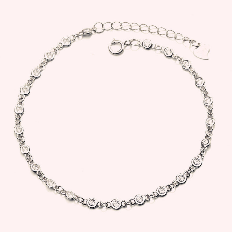 Sterling Silver Station Bracelet with crystals from Swarovski
