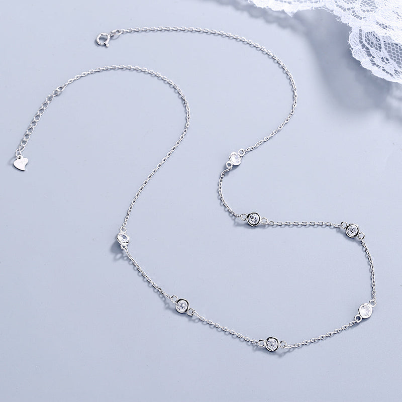 Sterling Silver Swarovski Crystal Diamond by the Yard Necklace
