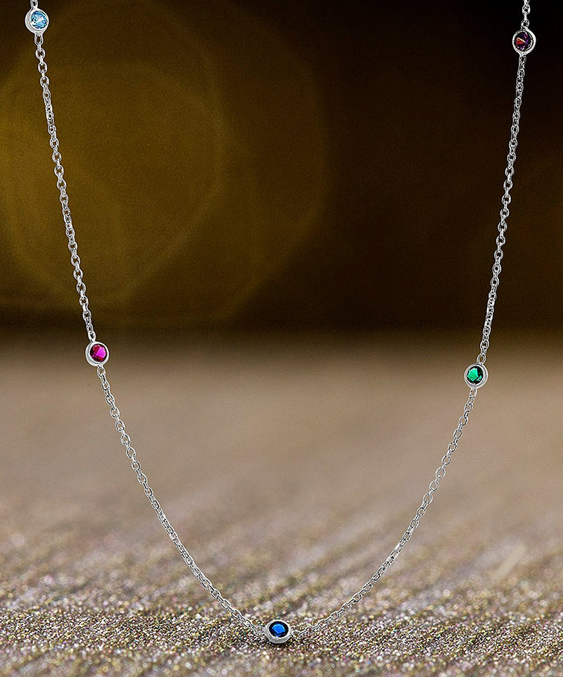Sterling Silver Swarovski Crystal Diamond by the Yard Necklace