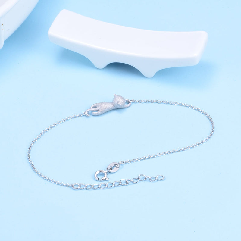 Solid Sterling Silver Cat Bracelet