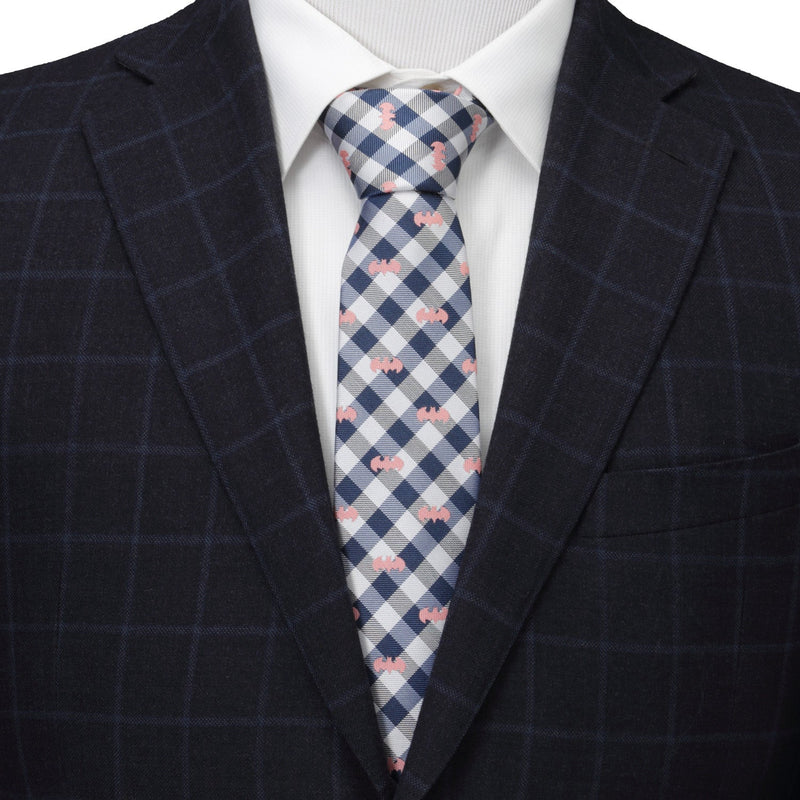 DC Batman Plaid Navy Men's Tie