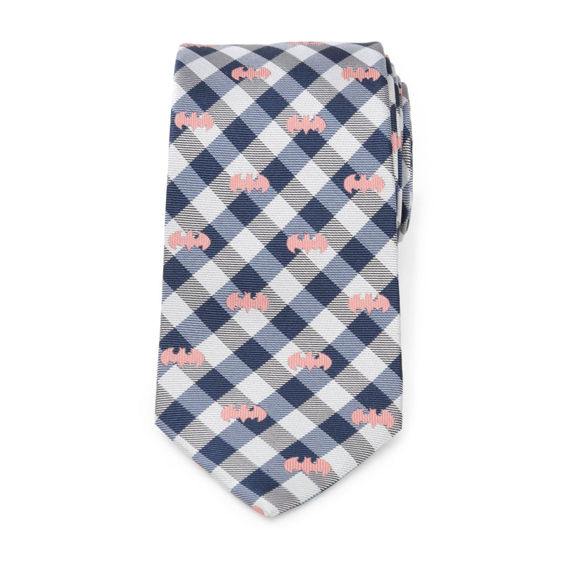 DC Batman Plaid Navy Men's Tie