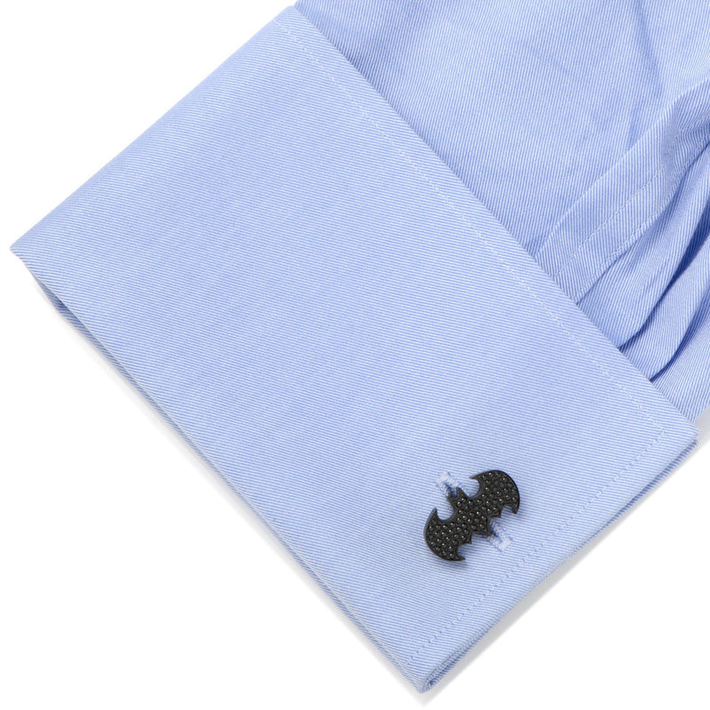 DC Batman Stainless Steel Black Pave Crystal Cufflinks
