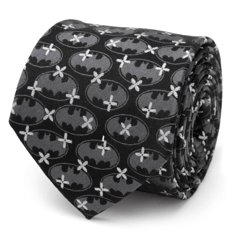 DC Batman Cross Black Silk Men's Tie