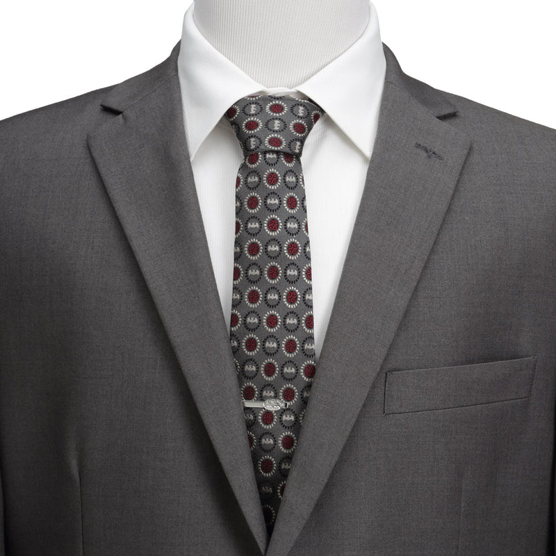 DC Batman Medallion Symbol Charcoal Silk Men's Tie