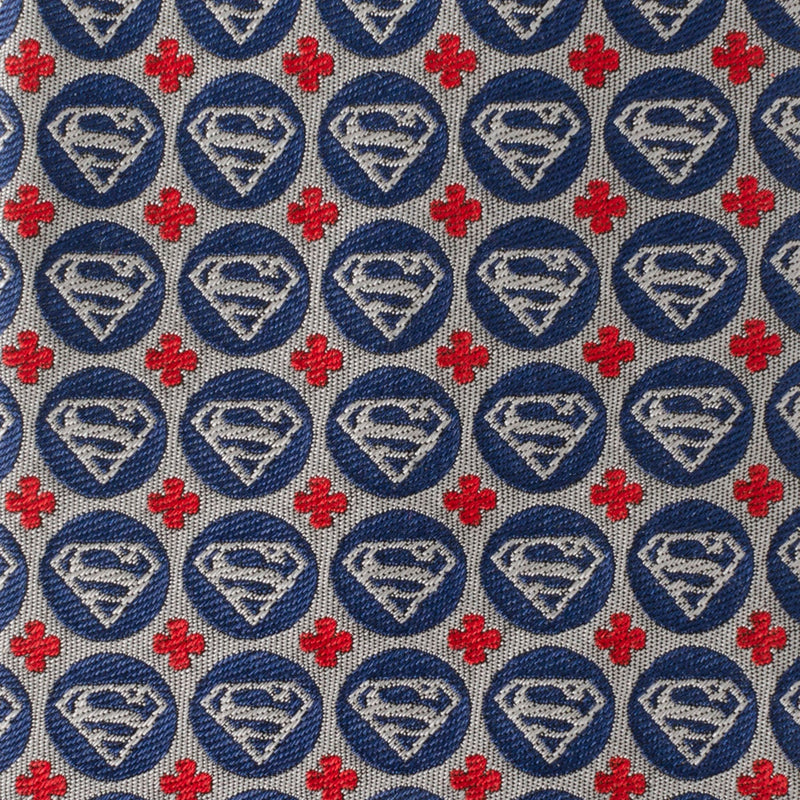 DC Superman Shield Motif Gray Men's Tie