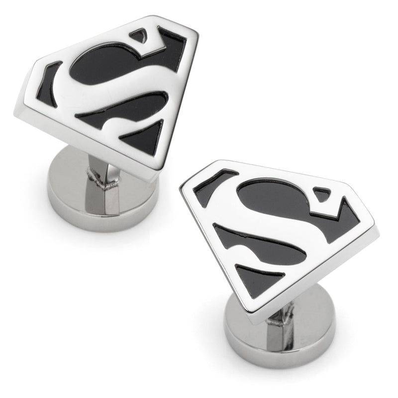DC Superman Black Onyx Stainless Steel Cufflinks