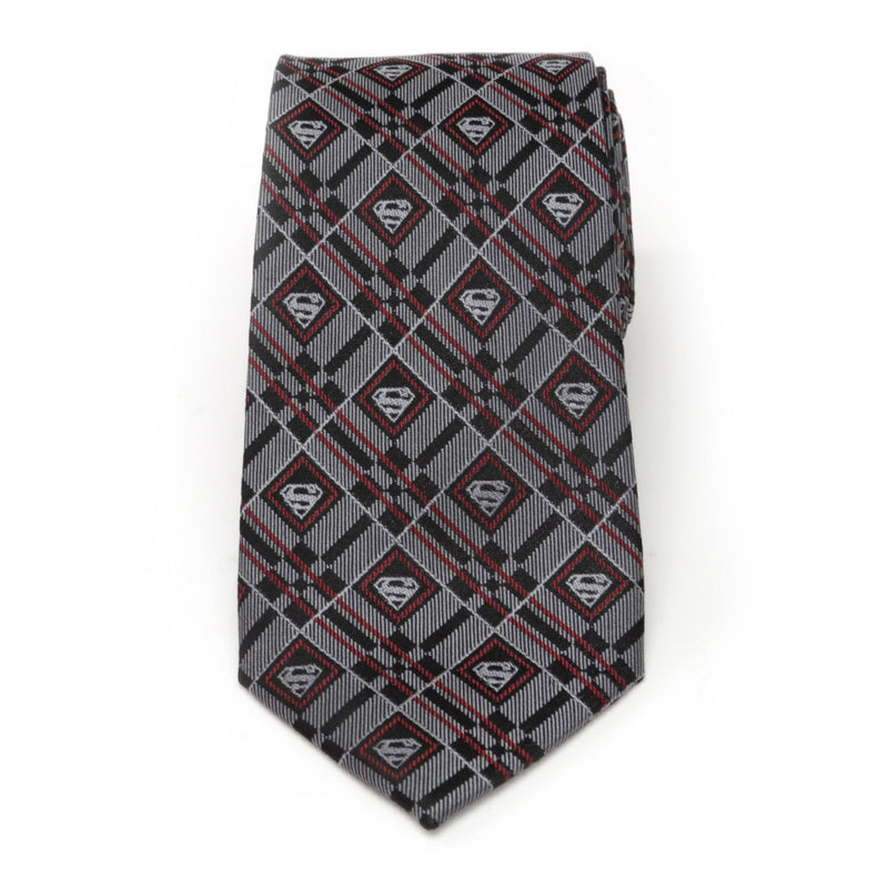 DC Superman Geometric Gray Silk Men's Tie