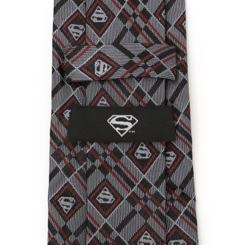DC Superman Geometric Gray Silk Men's Tie