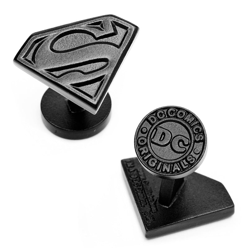 DC Superman Shield Satin Black Cufflinks