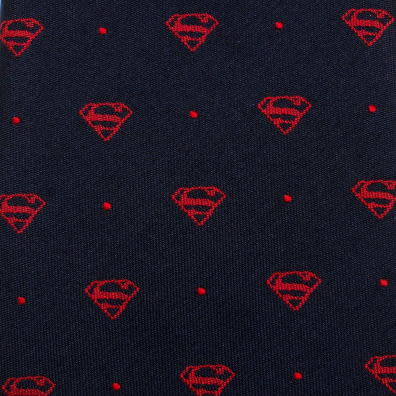 DC Superman Shield Navy and Red Dot Tie