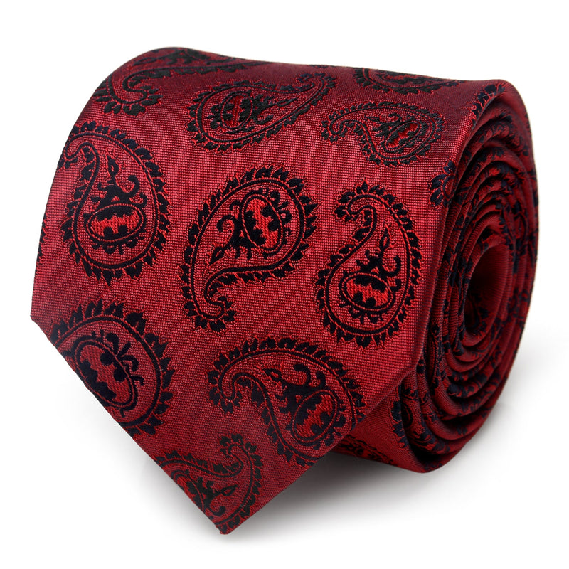 DC Batman Red Paisley Tie