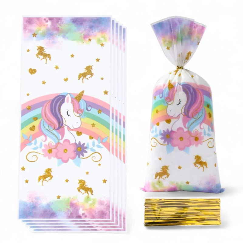 Unicorn Party Favor Bags - Kids Birthday Treat Bags 10-Pack