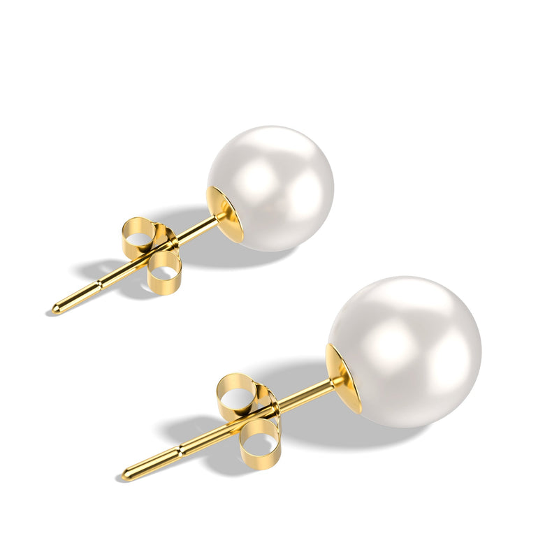 Amy and Annette 4.00 CTTW Cultured Pearl Earring in 18K Gold