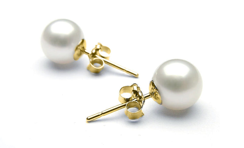Amy and Annette 4.00 CTTW Cultured Pearl Earring in 18K Gold