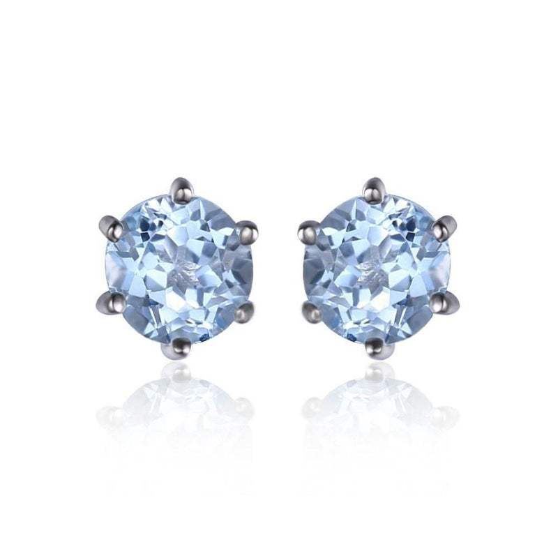London Blue Topaz 6 prong stud earring