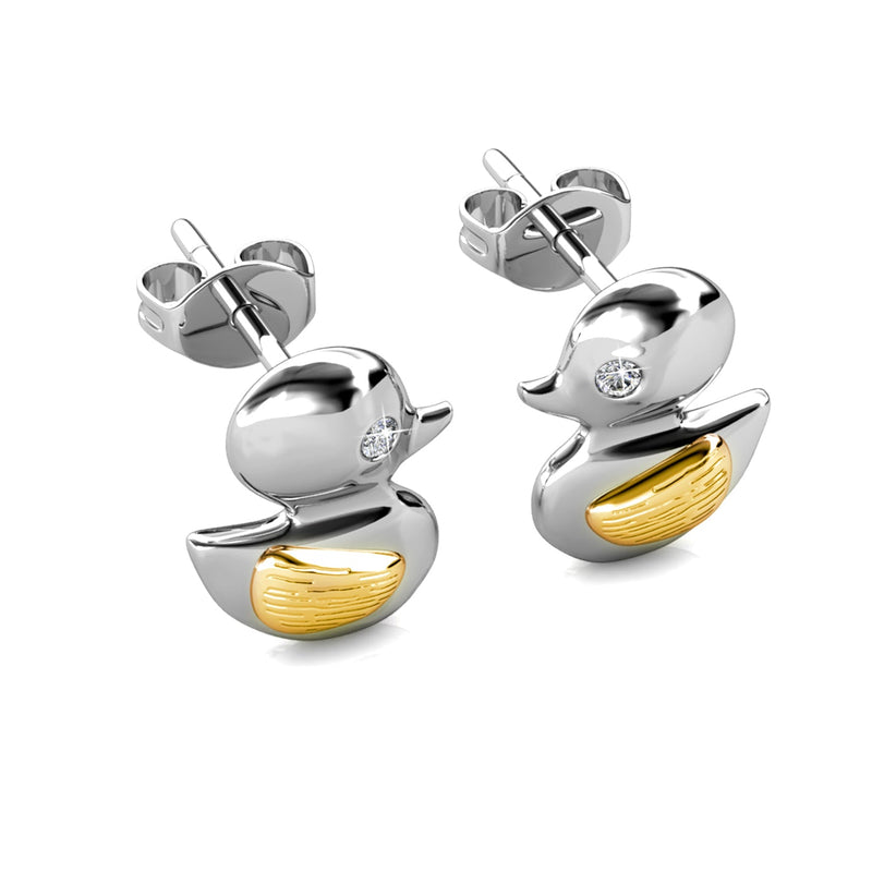 Swarovski Crystal Duckling Earring 18K Gold