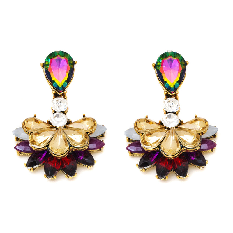Multi-Color Crystal Drop Earrings