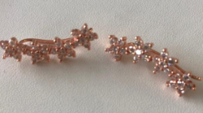 Star Climber Crawler with Genuine Crystal in Rhodium Plating