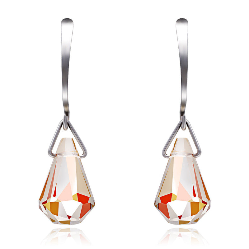 Murano Glass Orange Dangle Earrings