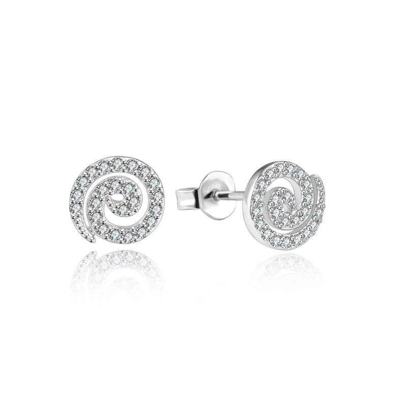 Swarovski Crystal Spiral Swirl Stud Earrings