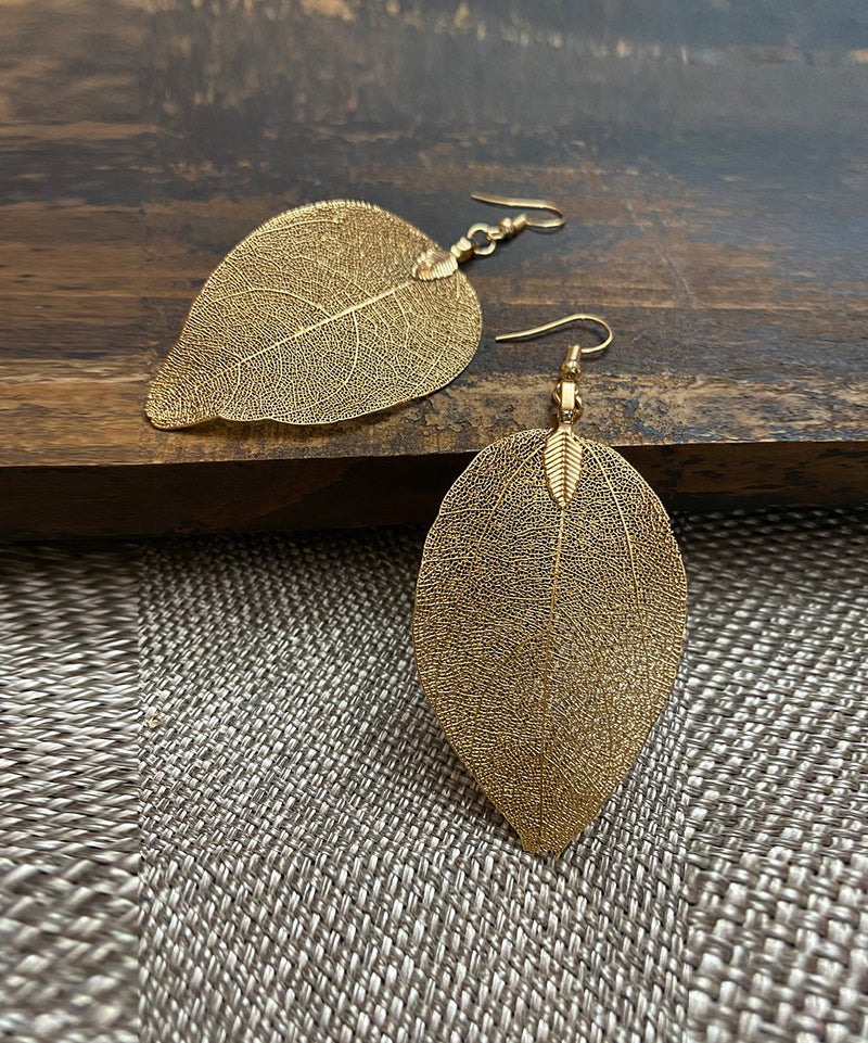 Handmade Natural Leaf Earrings