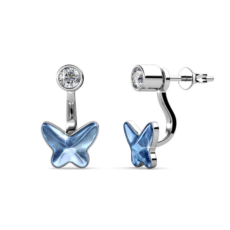 Swarovski Crystal Butterfly Front to Back Earrings