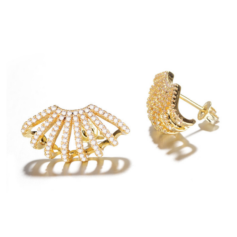 18k Gold Cuff with Genuine Crystal