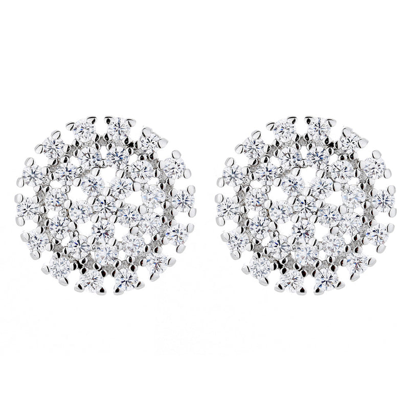 14K Gold And Sterling Silver Cluster Stud With Crystals