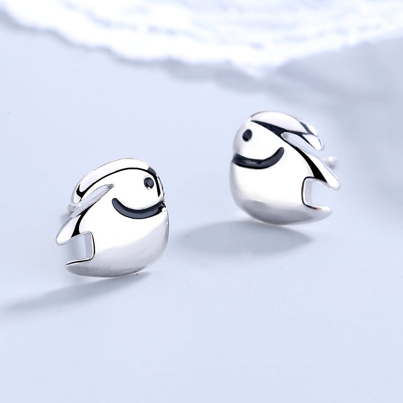 Sterling Silver Elephant Stud Earrings