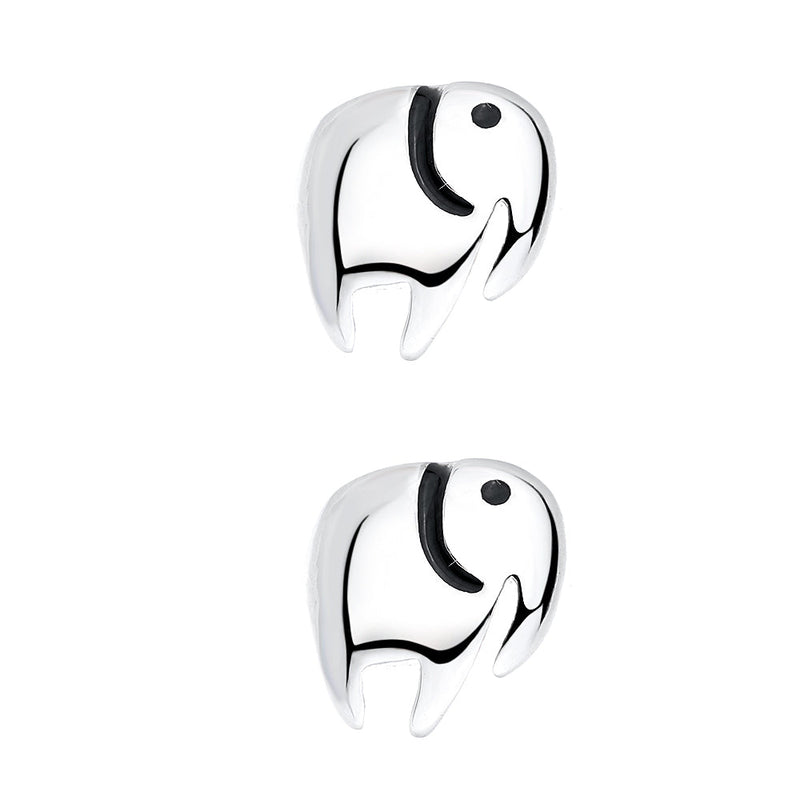 Sterling Silver Elephant Stud Earrings