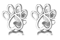 Sterling Silver Paw Stud Earrings