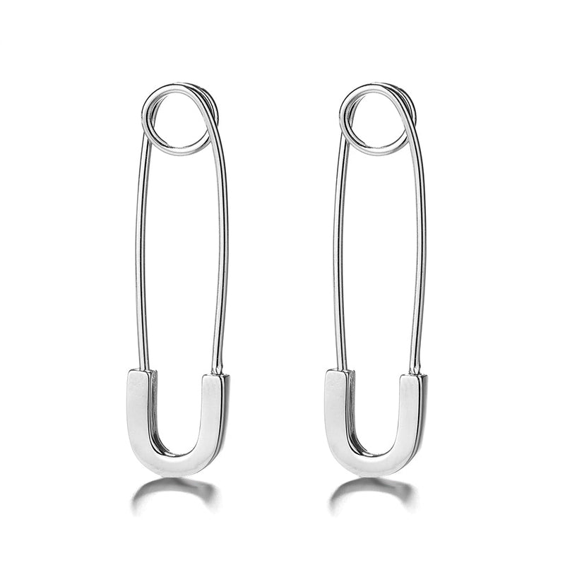 14K Gold over Sterling Silver Safety Pin Earrings