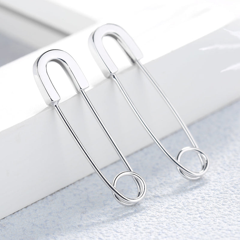 14K Gold over Sterling Silver Safety Pin Earrings