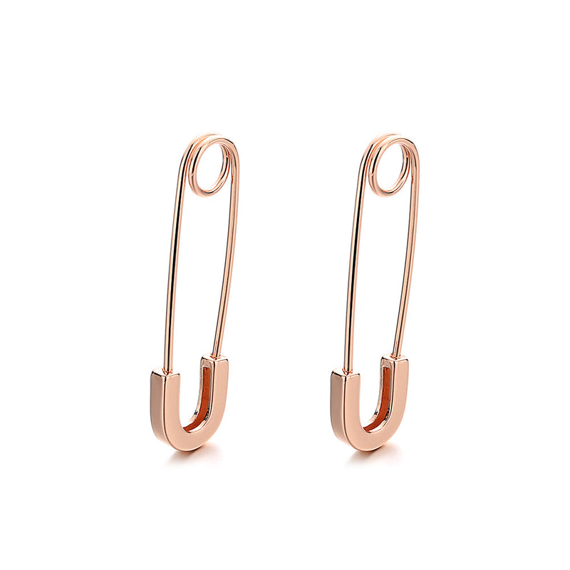 14K Gold over Sterling Silver Safety Pin Earrings