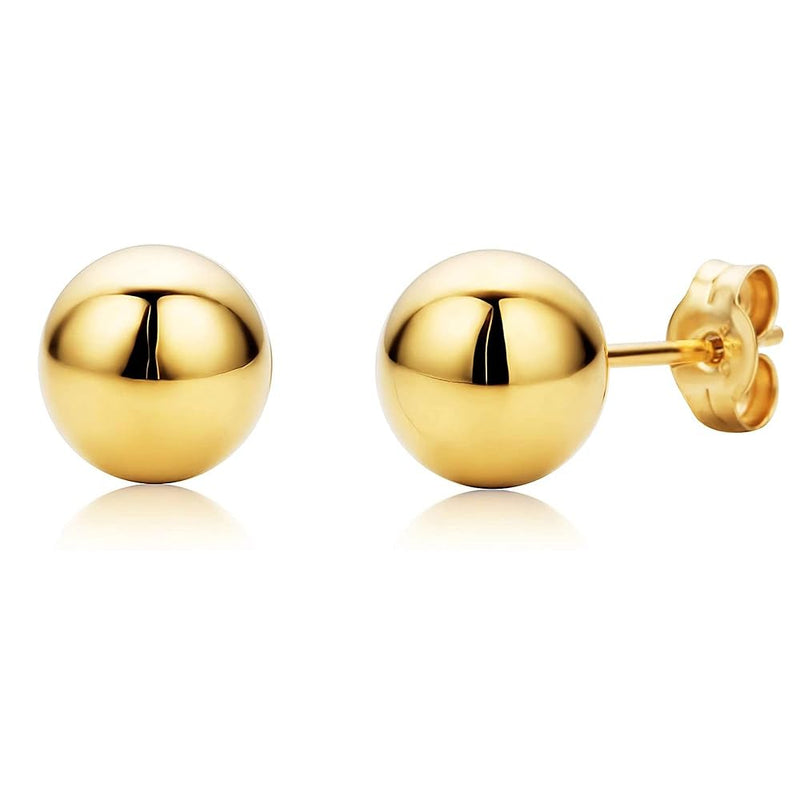 Amy and Annette 14K Gold Ball Stud Earrings