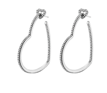 Sterling Silver Heart Milligraine Drop Earrings