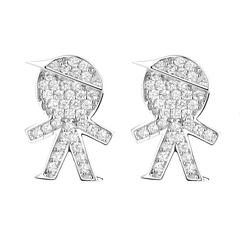 Sterling Silver Crystal Children Stud Earrings